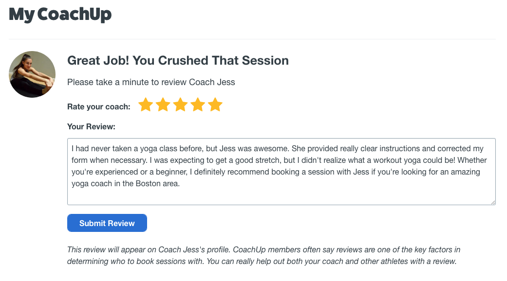 How do I leave a review for my coach? – CoachUp Help Center